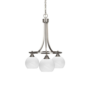 Paramount 3 Light Small Chandelier by Toltec 3413-BN-4101 - 3413-BN-4101