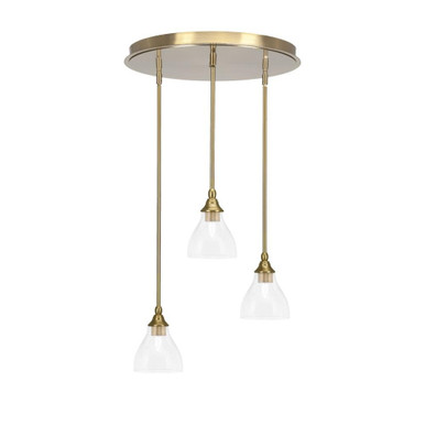 Empire 3 Light Cluster Pendalier 10 x 18 Inch by Toltec 2183-NAB-4760 - 2183-NAB-4760