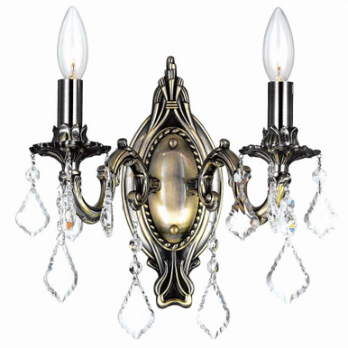 Brass 2 Light Wall Sconce by CWI - 2039W8AB-2