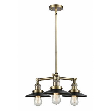 Railroad 3 Light Small Chandelier by Innovations - 207-M1-M7