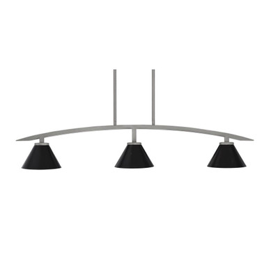 Kurve 3 Light Metal Shade Island Pendant 41 Inch Length by Toltec - 3736-GP-421-GP