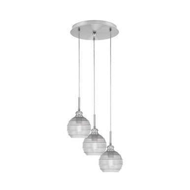 Array 3 Light Medium Pendant 11.75 Inch Tall by Toltec - 1818-BN-11.5