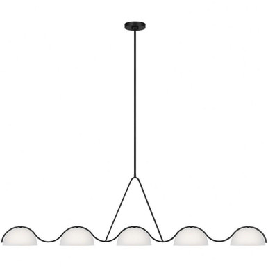 Nido 5 Light Oversized Linear Chandelier by Visual Comfort Studio - KC1125MBK