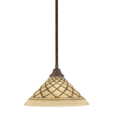 Any 1 Light Steel Large Pendant 9.5 Inch Tall by Toltec - 26-16-95-