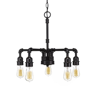 Vintage 5 Light Chandelier 18 Inches Tall and 20.5 Inches Wide by Toltec  - 285-DG-AT18