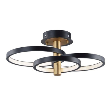 Hoopla 40W 1 LED 15.75 Inch Wide Semi Flush Mount by ET2 - E24323-BKGLD