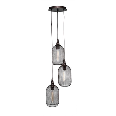 Plexus 3 Light Medium Pendant 13.75 Inch Tall by Toltec - 1816-1225-1375-