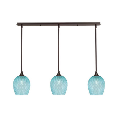 3 Light Stem Hung Linear Pendalier 10.25 x 39.25 Inch by Toltec 36-BN-4902 - 36-BN-4902