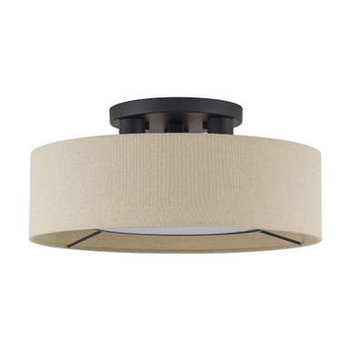 Ellsworth 3 Light Large Semi Flush Mount 7.75 Inch X 17 Inch Wide by Livex - 50927-07