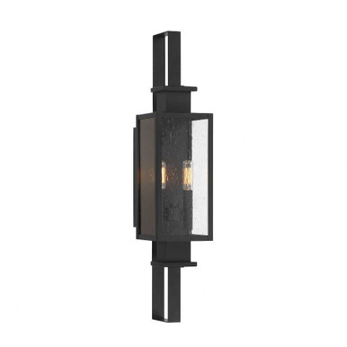 Ascott 2 Light Outdoor Wall Lantern by Savoy House - 5-826-BK