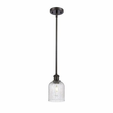 Bridal Veil 1 Light Stem Hung Mini Pendant 9 Inch Tall by Innovations - 516-1S-G559-5-GL