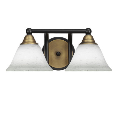 Paramount 2 Light Muslin Glass Vanity Light 15 Inch Length by Toltec - 3422-BN-311