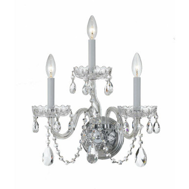 Traditional Crystal 3 Light Candle Style Wall Sconce by Crystorama - 1033