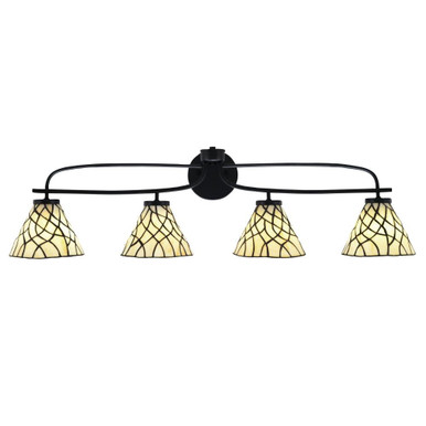 Cavella 4 Light Vanity Bar Light 38.5 Inch Length by Toltec - 3914-MB-9115