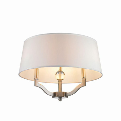 Waverly 3 Light Semi Flush Mount 14.75 Inch Tall and 19 Inch Wide by Golden - 3500-SF PW-CWH