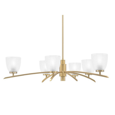 Kurve 6 Light Chandelier 7.75 x 31 Inches by Toltec 3746-NAB-500 - 3746-NAB-500