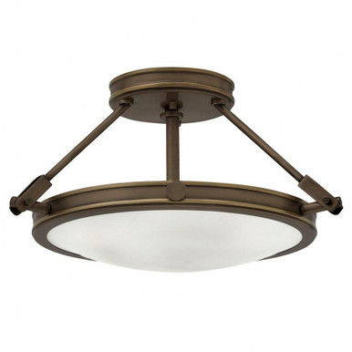 Collier 3 Light 6.6 Inch Wide Semi Flush Mount by Hinkley - 3381
