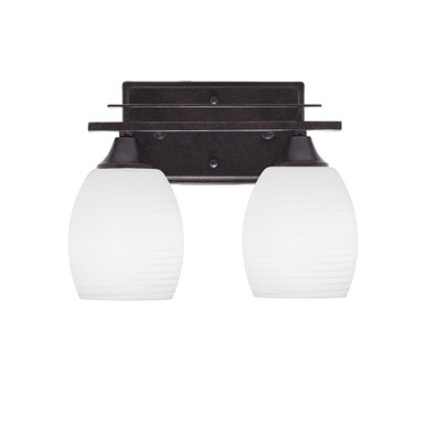 Uptowne 2 Light Linen Glass Vanity Light 12 Inch Length by Toltec - 132--95-12