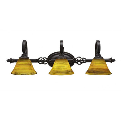 Elegante 3 Light Firresaturn Glass Vanity Light by Toltec - 163-DG-454