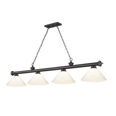 Cordon 4 Light Billiard 14.75 x 14 Inch by Z-Lite 2306-4BRZ-PWH - 2306-4BRZ-PWH
