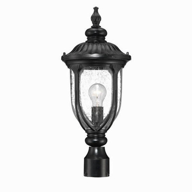 Laurens One Light Post Lantern 9 Inches by 21.25 Inches High by Acclaim  - 2217BK