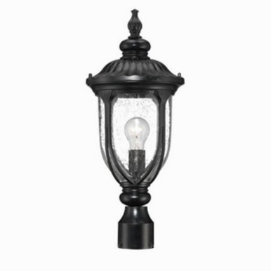 Laurens One Light Post Lantern 9 Inches by 21.25 Inches High by Acclaim  - 2217BK