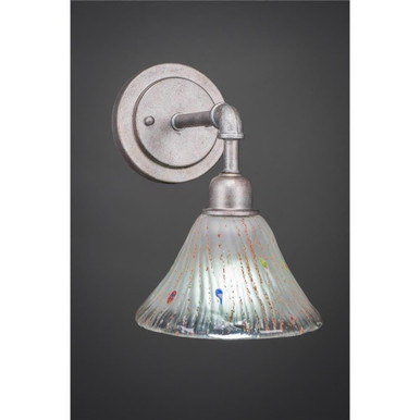 Vintage 1 Light Steel Wall Sconce 10.25 Inch Tall by Toltec - 181-7-1025-