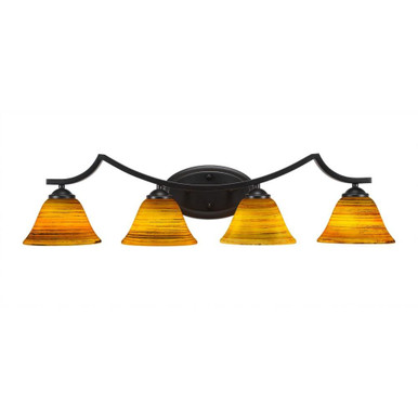 Zilo 4 Light Firre Saturn Glass Vanity Light 32.5 Inch Length by Toltec - 554-MB-454