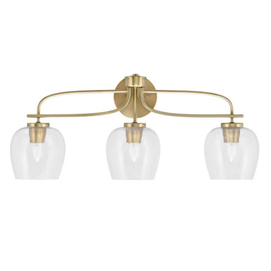 Cavella 3 Light Steel Vanity Light 27.5 Inch Length by Toltec - 3913-4819