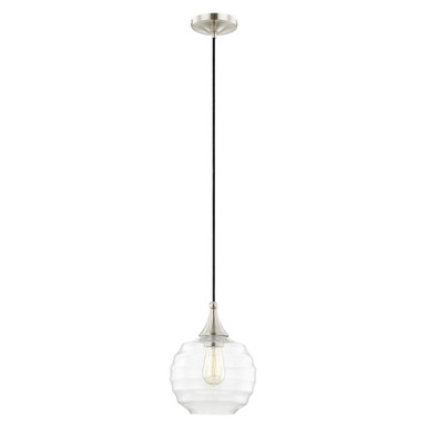Art Glass 1 Light Small Pendant 12.5 Inch Tall by Livex - 40611-91