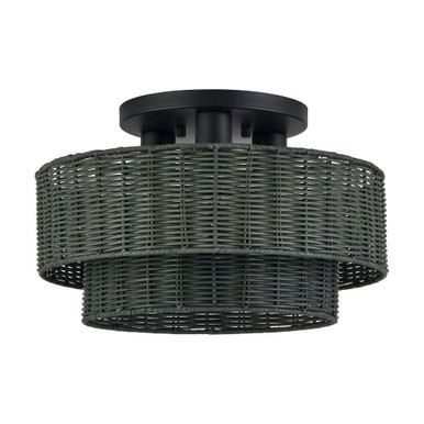 Weavington 3 Light Large Semi Flush Mount 9.25 Inch X 15 Inch Wide by Livex - 60047