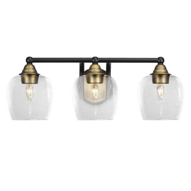 Paramount 3 Light Steel Vanity Light 8 Inch Tall by Toltec - 3423-BN-4810