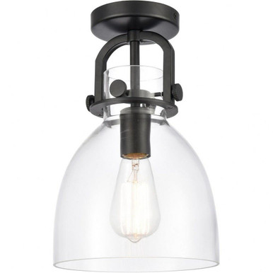 Newton 1 Light 8 Inch Wide Bell Flush Mount by Innovations - 410-1F-8CL-BEL