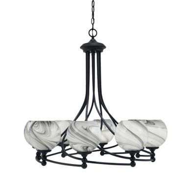 Capri 8 Light Large Chandelier with Curved Arms by Toltec - 908-MB-4109