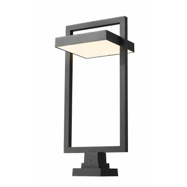 Luttrel 27W 1 LED Medium Outdoor Pier Mount 31.5 Inch Tall by Z-Lite - 566PHXLS-SQPM-BK-LED