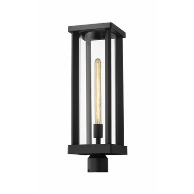 Glenwood 1 Light Small Outdoor Pier Mount 20 Inch Tall by Z-Lite - 586PHBR-BK