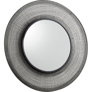 39.5 Inch Modern Round Crosshatched Wall Mirror by Bailey Street Home - 182-BEL-3132840