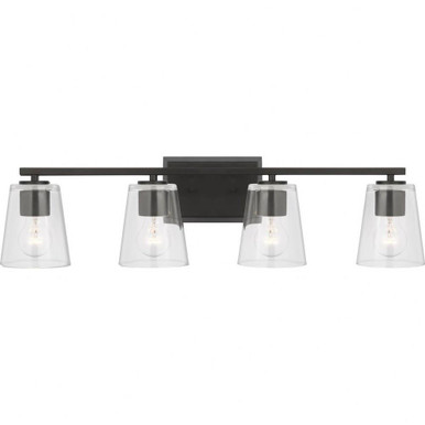 Vertex 4 Light Clear Glass Vanity Light by Progress - P300460