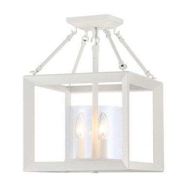 Smyth 3 Light Square Semi Flush Mount 16.5 Inch X 11.75 Inch Wide by Golden - 2073-SF NWT-CLR