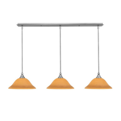 3 Light Stem Hung Linear Pendalier 7.5 x 45 Inch Length by Toltec  - 36-BN-624