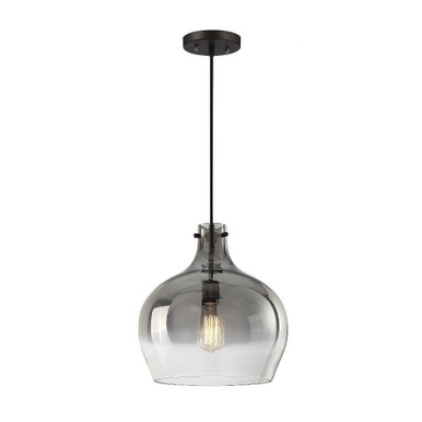 1 Light Medium Pendant 14 Inch Tall by Meridian - M70078ORB