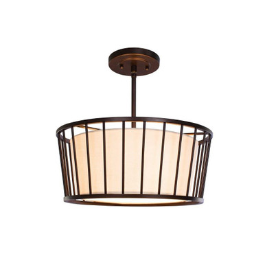 Pacifica 3 Light Medium Semi Flush Mount by Kalco - 507040BZ