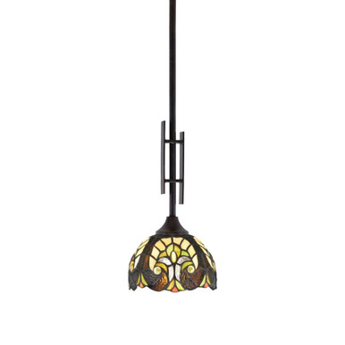 Uptowne 1 Light Small Stem Hung Pendant 17 Inch Tall by Toltec - 320-DG-458