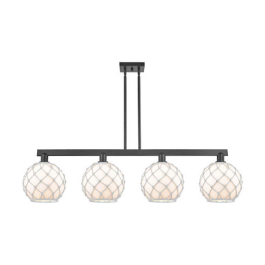 Farmhouse Rope 4 Light Stem Hung Island 12.88 X 52.75 Inch by Innovations - 716-4I-G12-10R