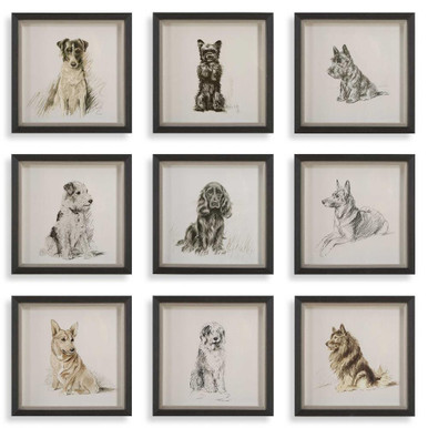 14 Inch Framed Dog Prints (Set of 9) by BSH - 208-BEL-5214343