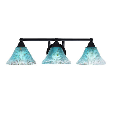 Paramount 3 Light Crystal Glass Vanity Light 23.75 In Length by Toltec - 3423-MB-458