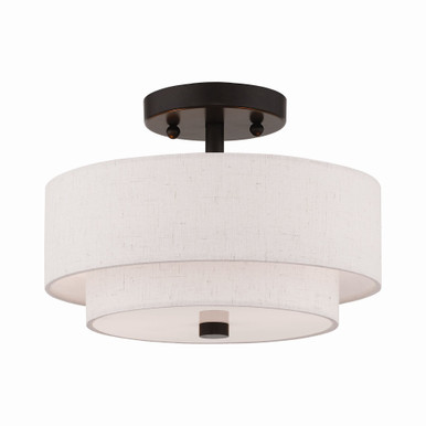 Meridian 2 Light 11 Inch Wide Semi Flush Mount by Livex - 51082