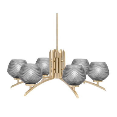 Kurve 6 Light Large Chandelier by Toltec 3706-NAB-4622 - 3706-NAB-4622