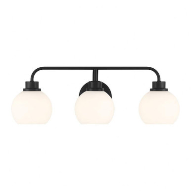 3 Light Globe Glass Down Vanity Light 24 Inch Wide by Meridian - M80081