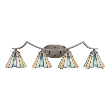 Zilo 4 Light Steel Vanity Light 8.75 Inch Tall by Toltec - 554--875-325